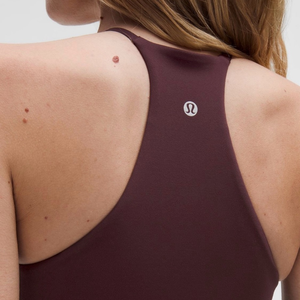 NWT Lululemon Nulu High-Neck Mesh-Hem Tank, B/C Cup in Goodnight Plum - Picture 4 of 8